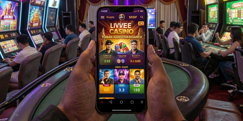 Tampilan gameplay Live Casino yang seru dan interaktif di 555F.