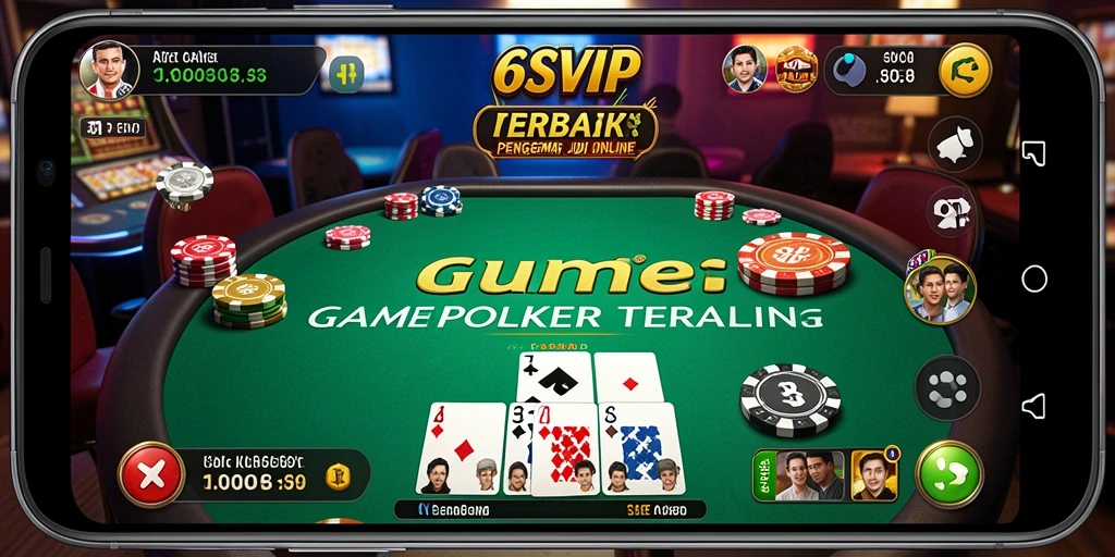 Tampilan layar permainan poker seru di 6SVIP.