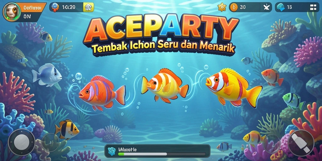 Tampilan gameplay ACEPARTY menampilkan serunya berburu ikan.