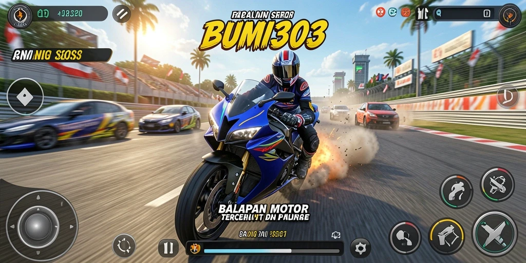 Tampilkan aksi kecepatan tinggi dalam BUMI303 dengan motor favorit Anda.