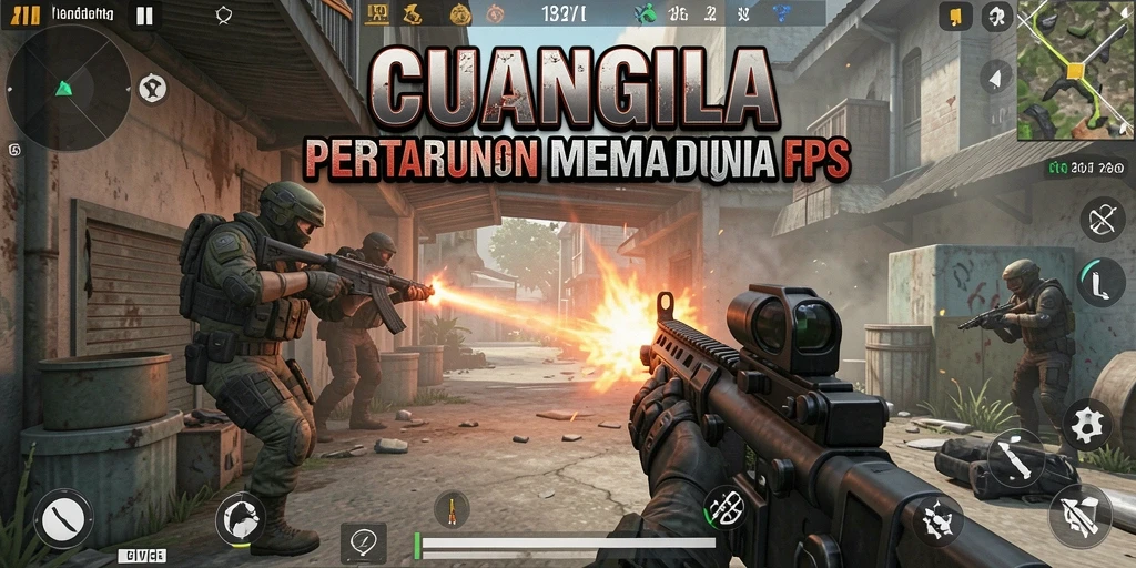 Tampilan gameplay CUANGILA yang mendebarkan dan penuh aksi FPS.
