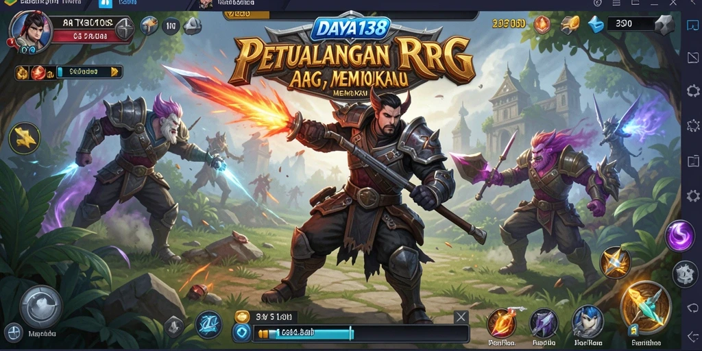 Tampilan gameplay epic dalam aksi ARPG yang mendebarkan.