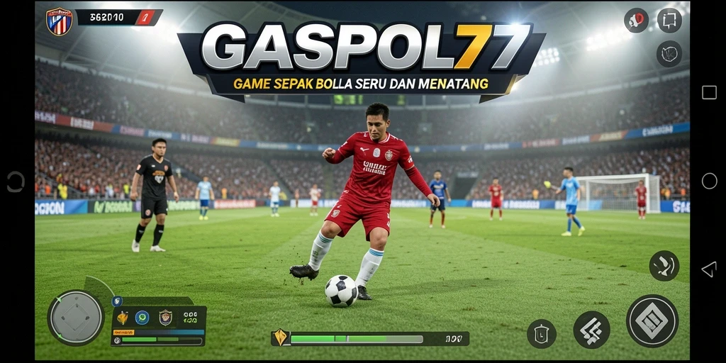 Screenshot GASPOL77 menunjukkan aksi seru di lapangan sepak bola.