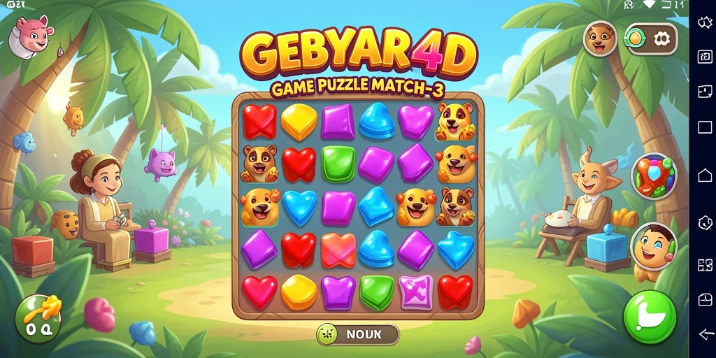 Tampilan aksi gameplay seru dalam GEBYAR4D Match-3.