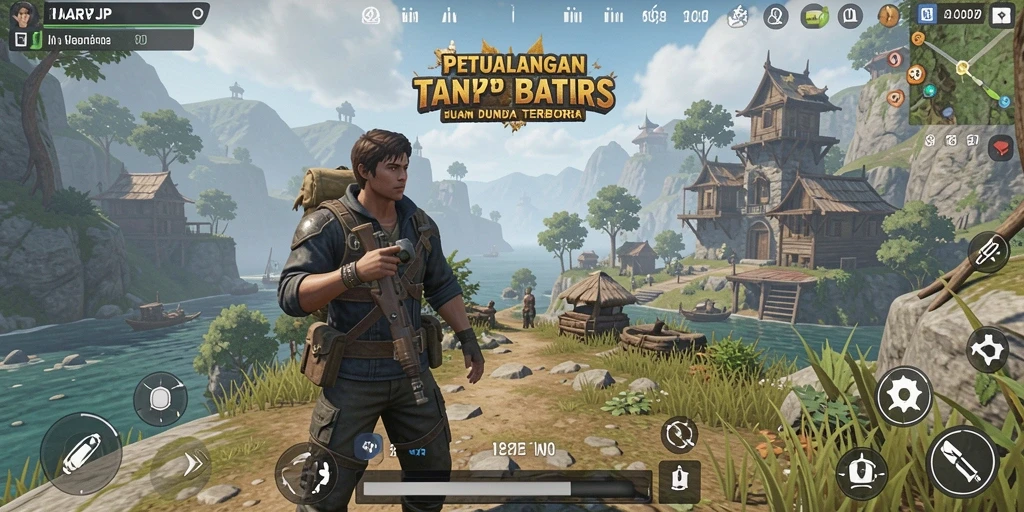 Tangkapan layar gameplay HARAPJP menampilkan keindahan dunia terbuka.