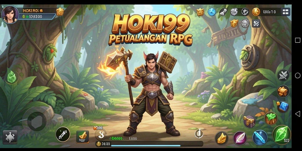 Screenshot gameplay HOKI99 menampilkan pertarungan epik dan karakter menarik.