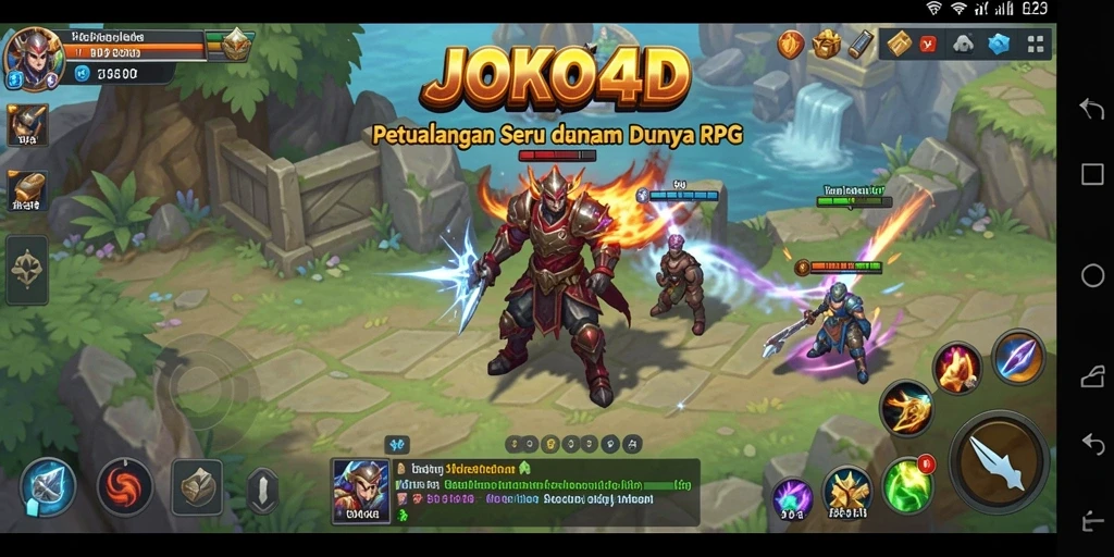 Tampilan gameplay RPG JOKO4D dengan pertarungan yang seru.