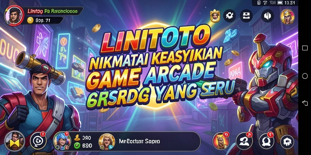 Screenshot permainan LINITOTO menampilkan aksi seru di game Arcade.