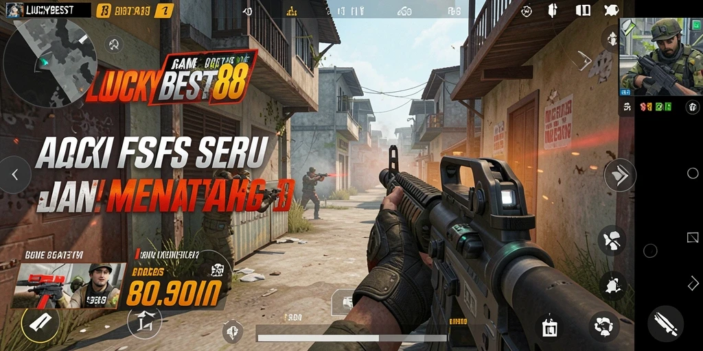 Gameplay menegangkan dalam aksi pertarungan FPS di LUCKYBEST88.