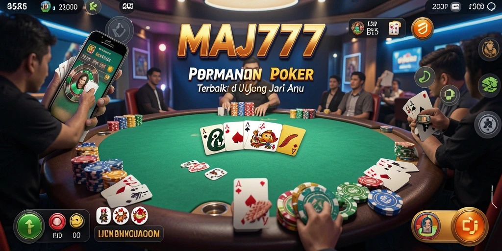 Tampilan gameplay Poker seru di MAJ777 dengan grafik menarik.
