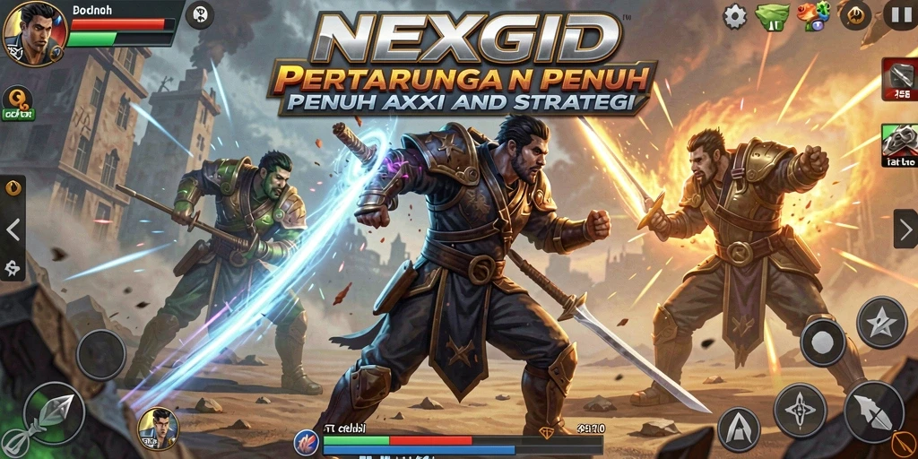 Tangkapan layar menampilkan aksi intens dari gameplay NEXGID.