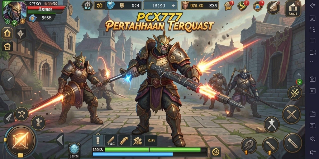 Tampilan menarik dari gameplay Tower Defense di PCX777.