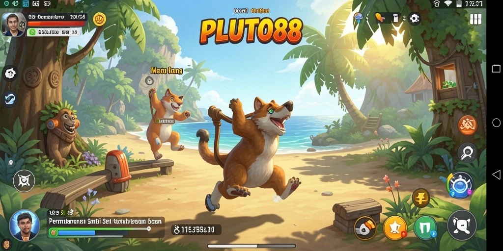 Screenshot dari gameplay PLUTO88 yang penuh warna dan menarik.