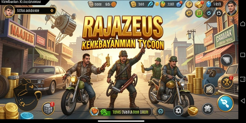 Tampilan menarik gameplay RAJAZEUS dengan berbagai peluang bisnis.