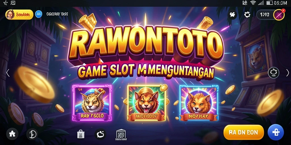 Tampilan gameplay Slot RAWONTOTO yang penuh warna dan menarik.