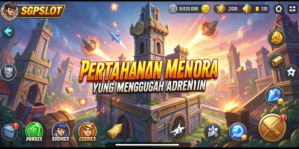 Tampilan gameplay seru dari SGPSLOT dalam pertahanan menara.