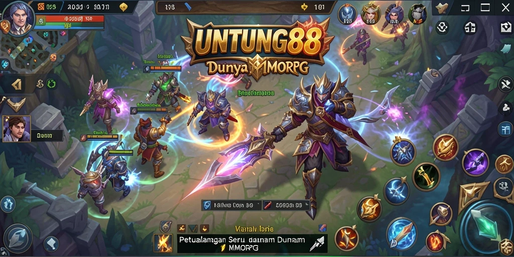 Screenshot utama UNTUNG88 menampilkan aksi seru dalam gameplay MMORPG.